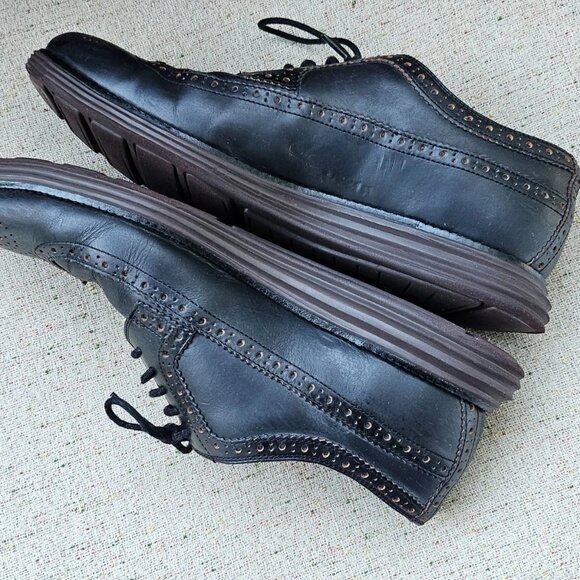 Cole Haan Men Oxford Shoes Black Genuine Leather Upper Lace Up Sneaker Size 11.5 main image 5